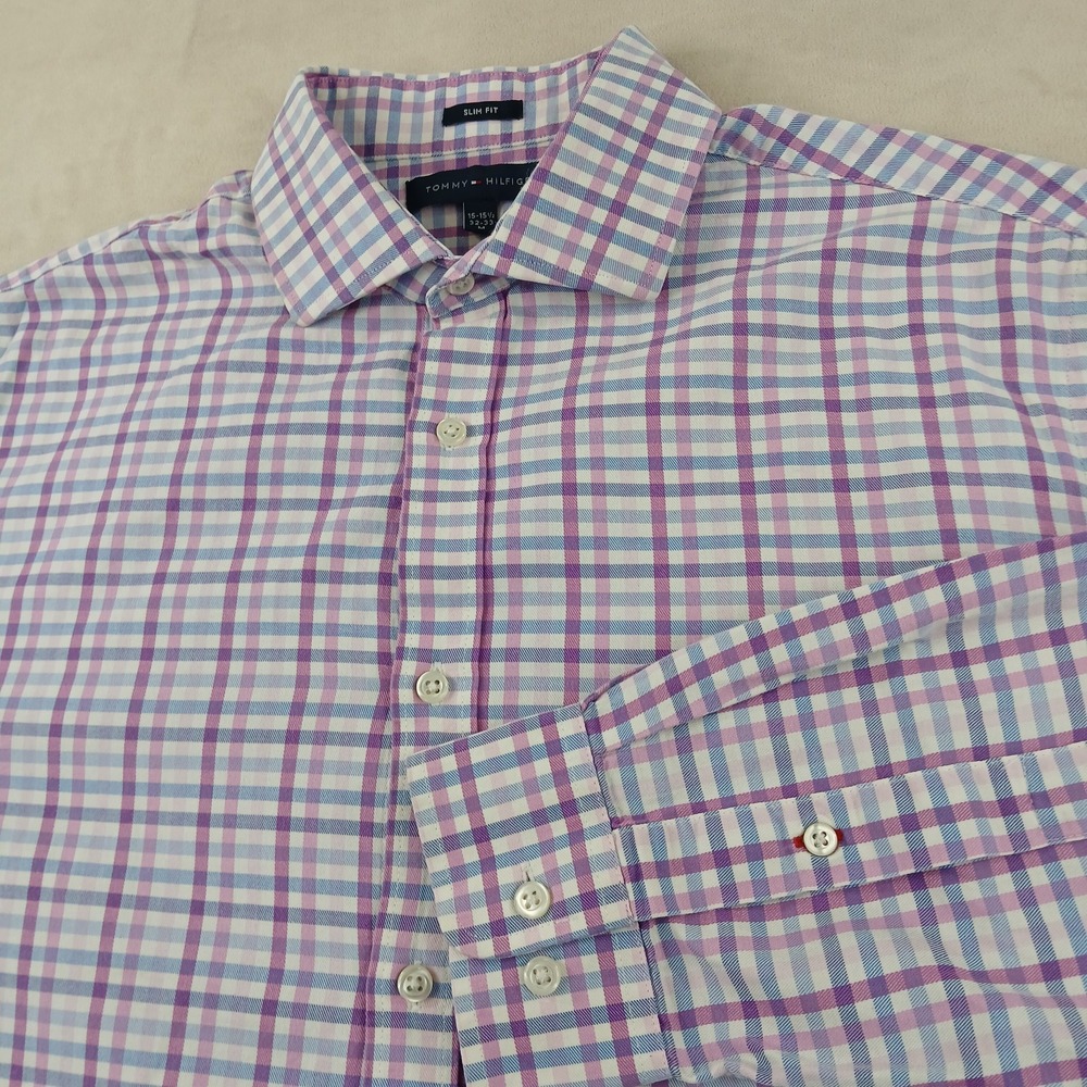 Tommy Hilfiger 15 15.5 32-33 Medium Mens Shirt Long Sleeve 20x26 Fits A Small